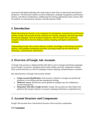Benefits and Opportunities When Buying Google Ads Accounts | PDF
