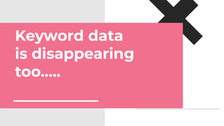 Keyword data
is disappearing
too…..
 