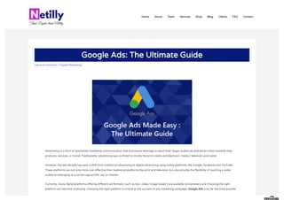 Google ads the ultimate guide | PDF