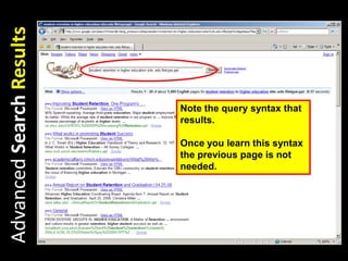Let’s refine the search for PowerPoint presentations in the Education domain.Advanced Search Results