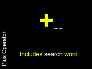 -<term> Minus OperatorIgnores search word