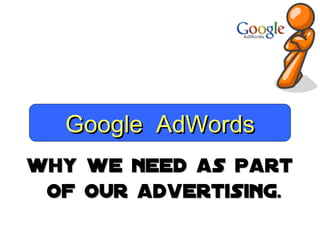 Google AdWords
Why we need as part
 of our advertising.
 