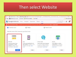 Then select Website
 