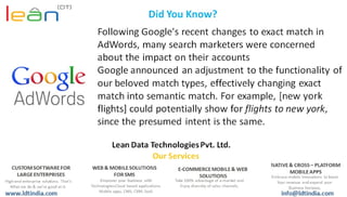 Following Google's recent changes to exact match in AdWords﻿