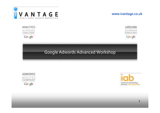 www.ivantage.co.uk




Google Adwords Advanced Workshop




                                             1
 