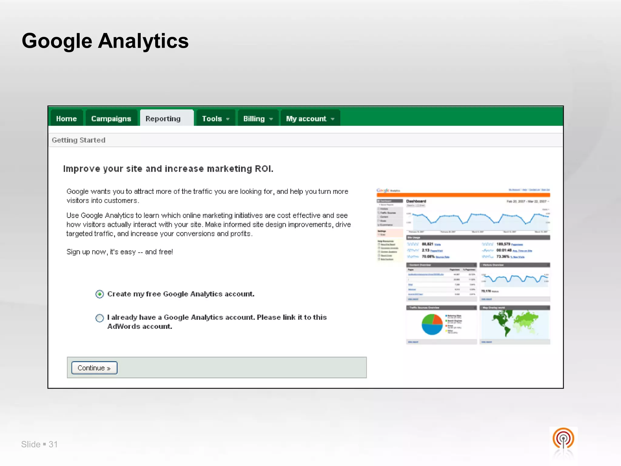 Google Analytics




Slide  31
 
