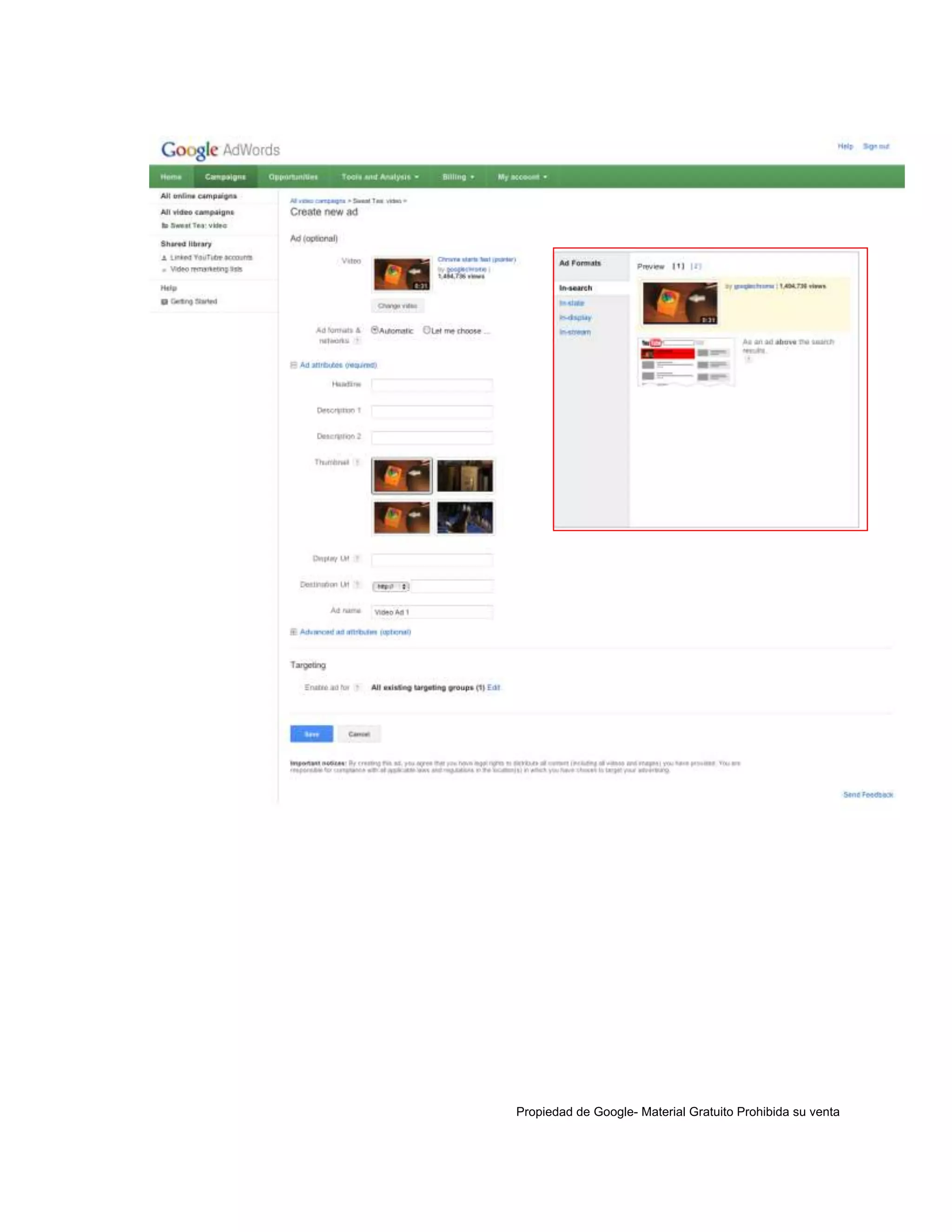 Propiedad de Google- Material Gratuito Prohibida su venta

 
