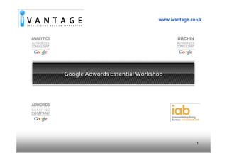 www.ivantage.co.uk




Google Adwords Essential Workshop




                                              1
 