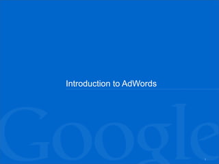 Introduction to AdWords 