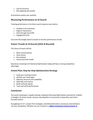 Google AI Overview Optimization Handbook 2026 | PDF