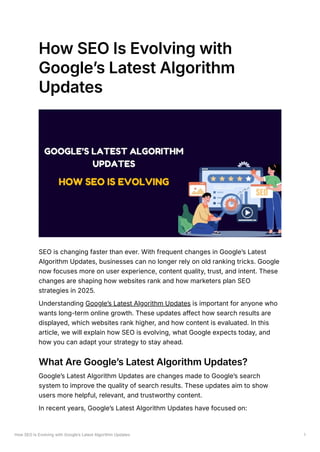 Google’s Latest Algorithm Updates: How SEO Is Evolving | PDF