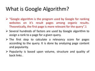 Google algorithms | PPTX