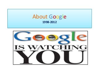 About Google
   1998-2012
 
