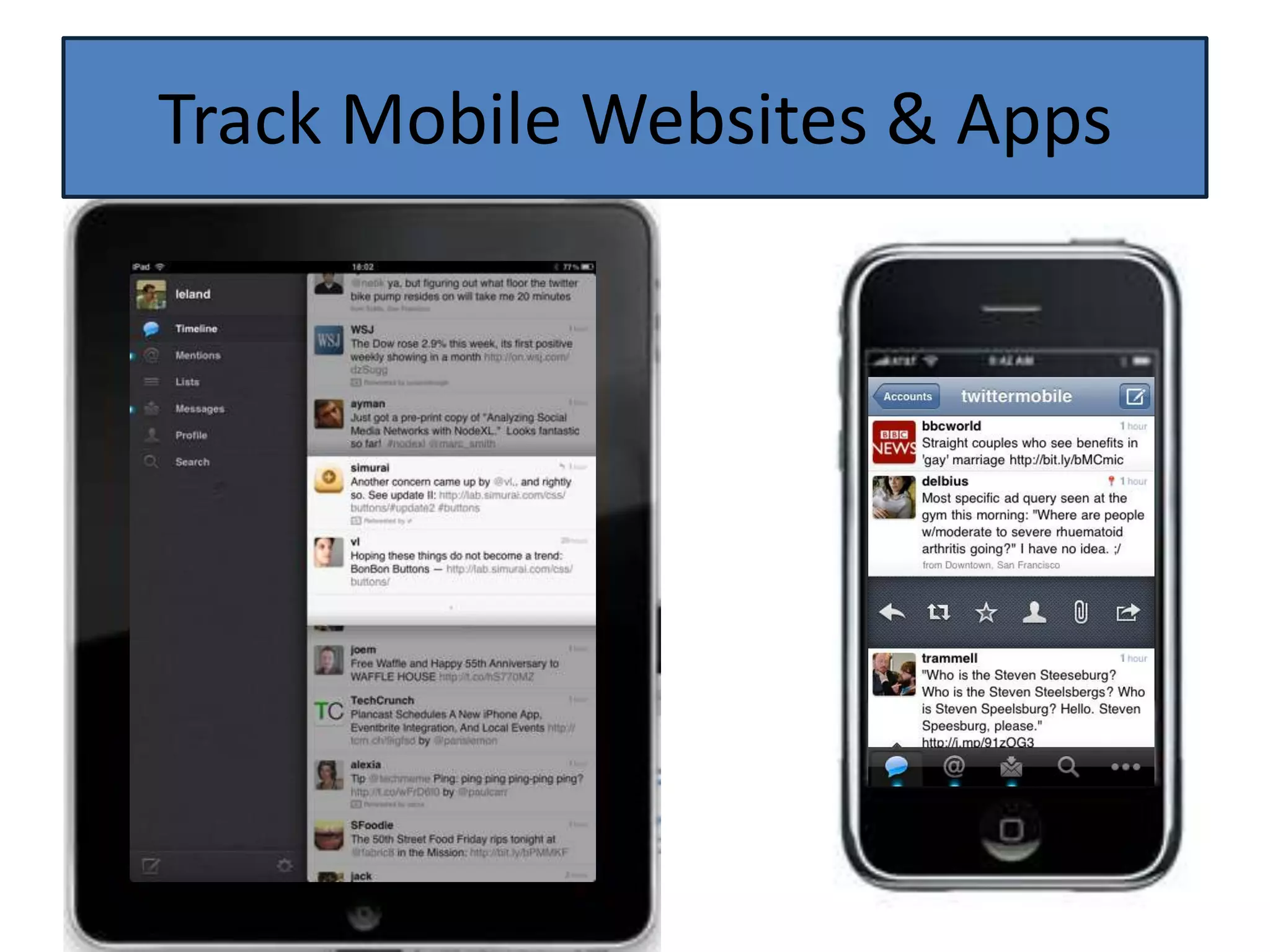 Track Mobile Websites & Apps
 