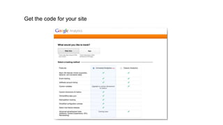 Get the code for your site
 