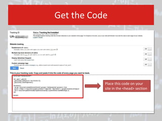 Place this code on your
site in the <head> section
Get the Code
 