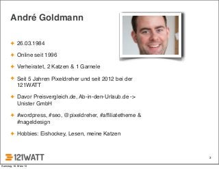 André Goldmann

       ✦ 26.03.1984

       ✦ Online seit 1996

       ✦ Verheiratet, 2 Katzen & 1 Garnele

       ✦ Seit ...