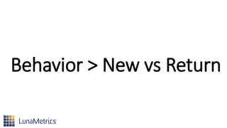 Behavior > New vs Return
 