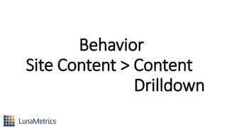 Behavior
Site Content > Content
Drilldown
 