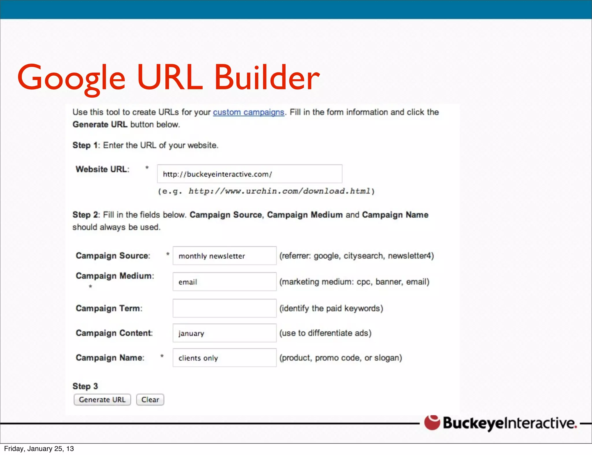Google URL Builder
 Sarah Davis
 Digital Strategist
 @SDavis_
 
