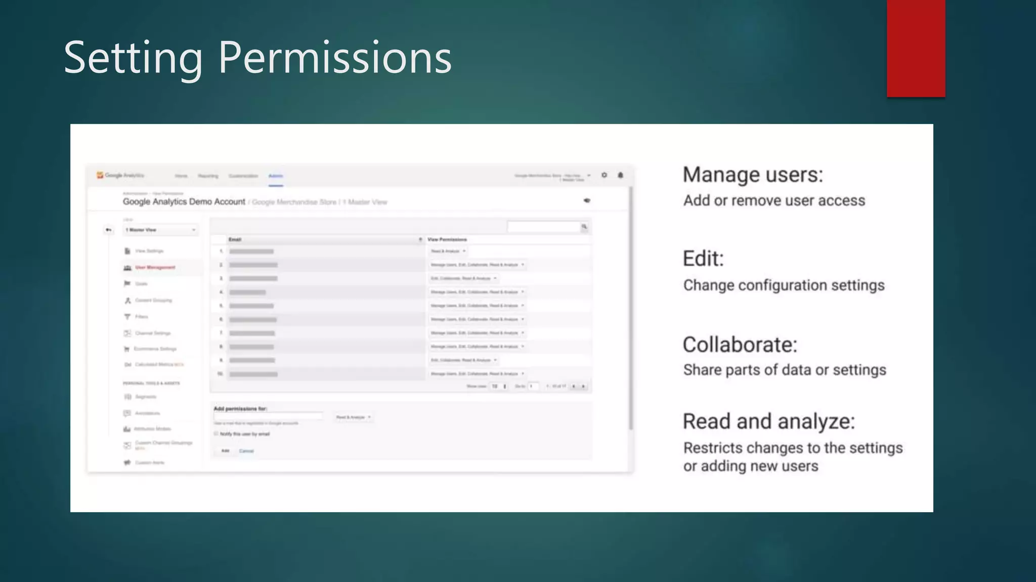 Setting Permissions
 