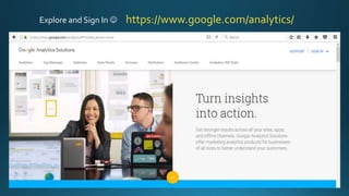 https://www.google.com/analytics/Explore and Sign In 
 