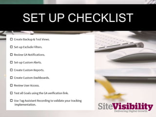 SET UP CHECKLIST
 