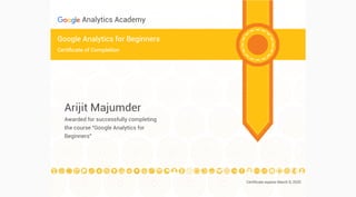 Google analytics for beginners certificate