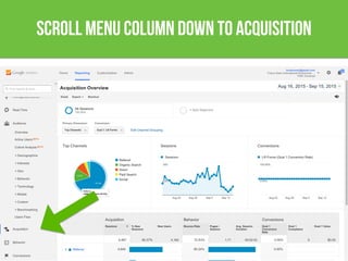 scroll menu column down to acquisition
 