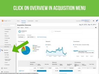 click on overview in acquisition menu
 