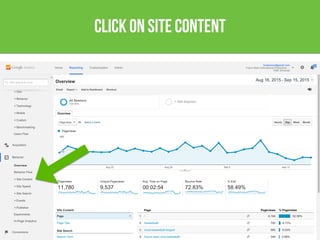 click on site content
 