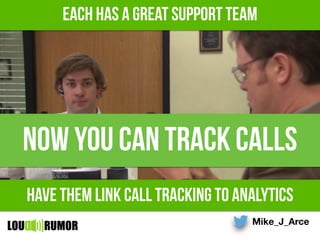 Mike_J_Arce
LOU RUMOR
each has a great support team
have them link call tracking to analytics
now you can track calls
 