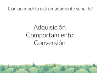 ¡Con un modelo extremadamente sencillo! 
Adquisición 
Comportamiento 
Conversión  