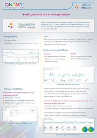 Google Analytics integratie