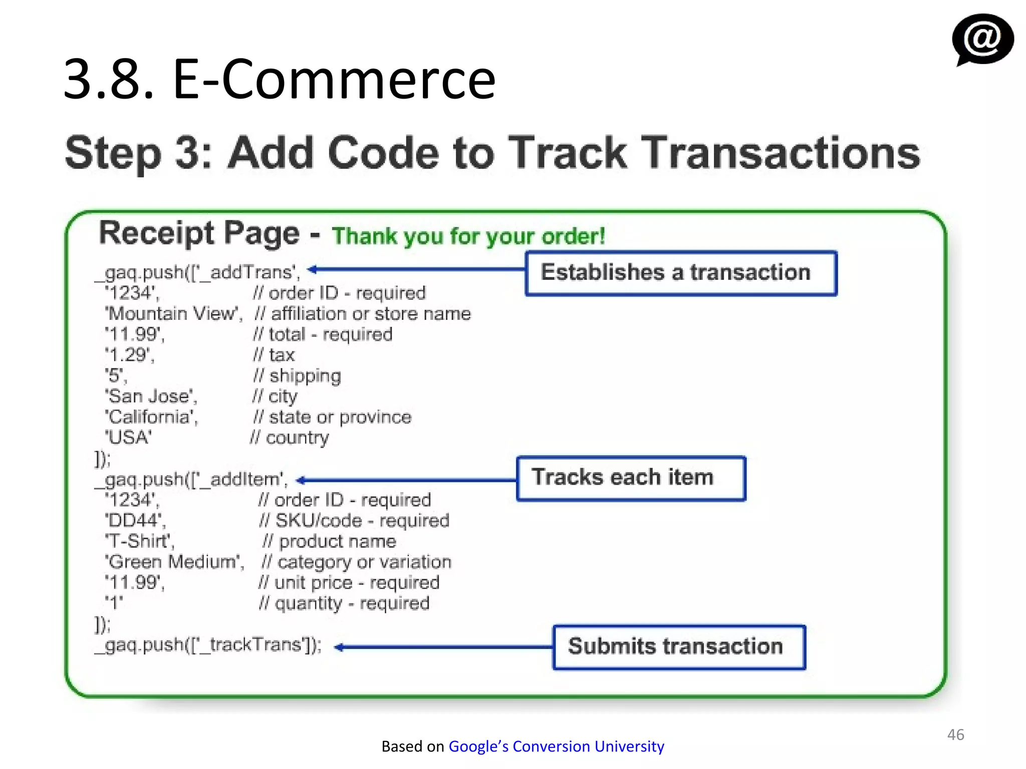 3.8. E-Commerce




                                                    46
          Based on Google’s Conversion University
 