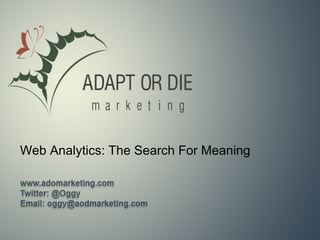 Web Analytics: The Search For Meaning 