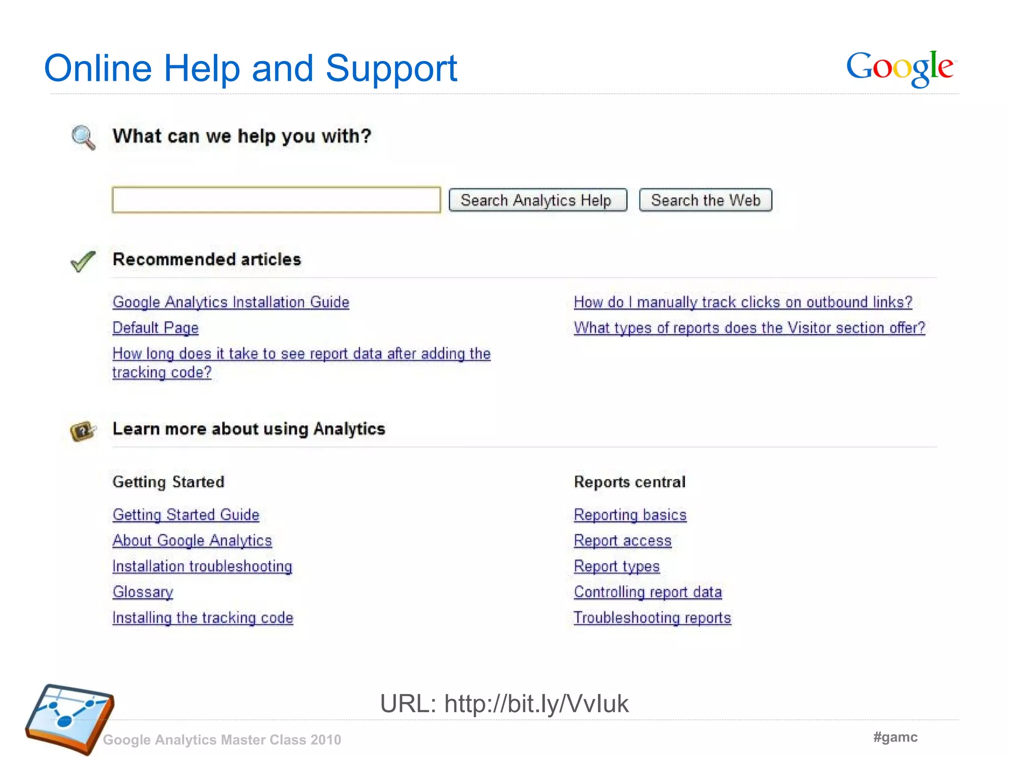Online Help and Support URL: http://bit.ly/VvIuk 