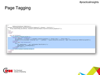 Presentation title
#practicalinsights
Page Tagging
 