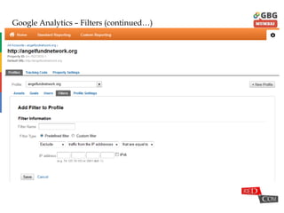 Google Analytics – Filters (continued…)
 