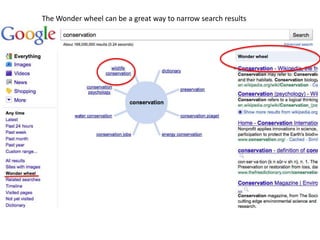 The Wonder wheel can be a great way to narrow search results 