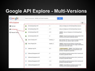 Google API Explore - Multi-Versions
 