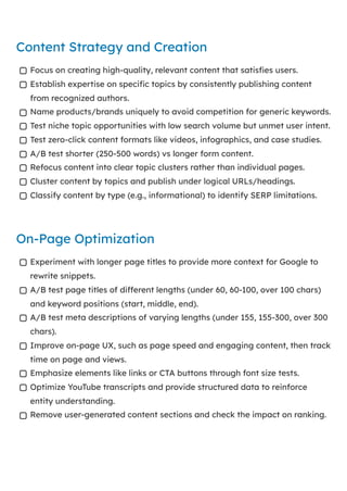 Google Algorithm Leaks Checklist for SEO | PDF