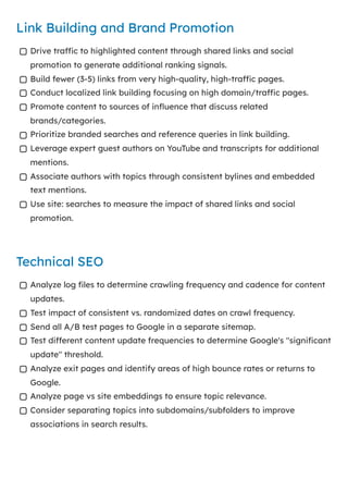 Google Algorithm Leaks Checklist for SEO | PDF