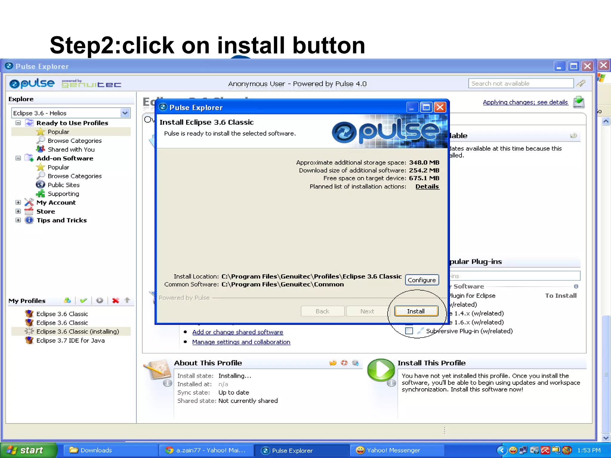 Step2:click on install button
 