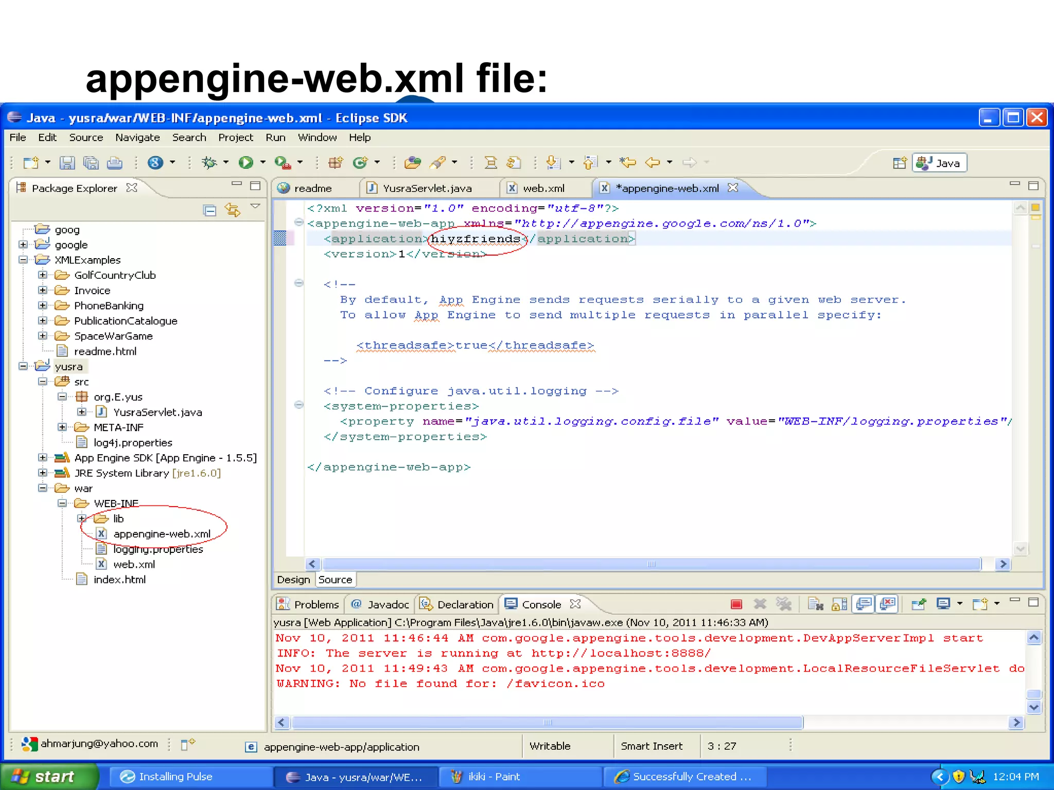 appengine-web.xml file:
 