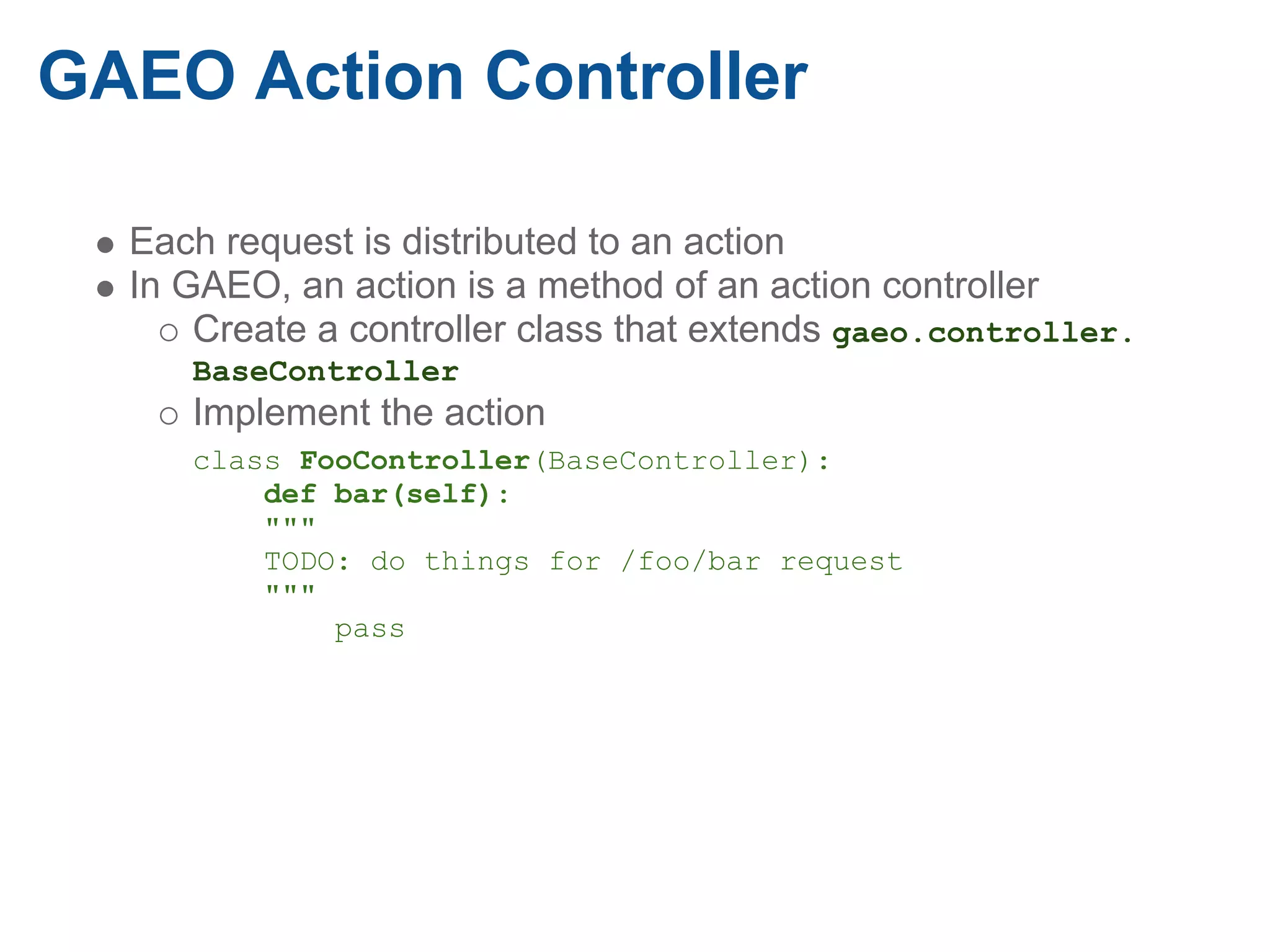 An Introduction to GAEO web framework