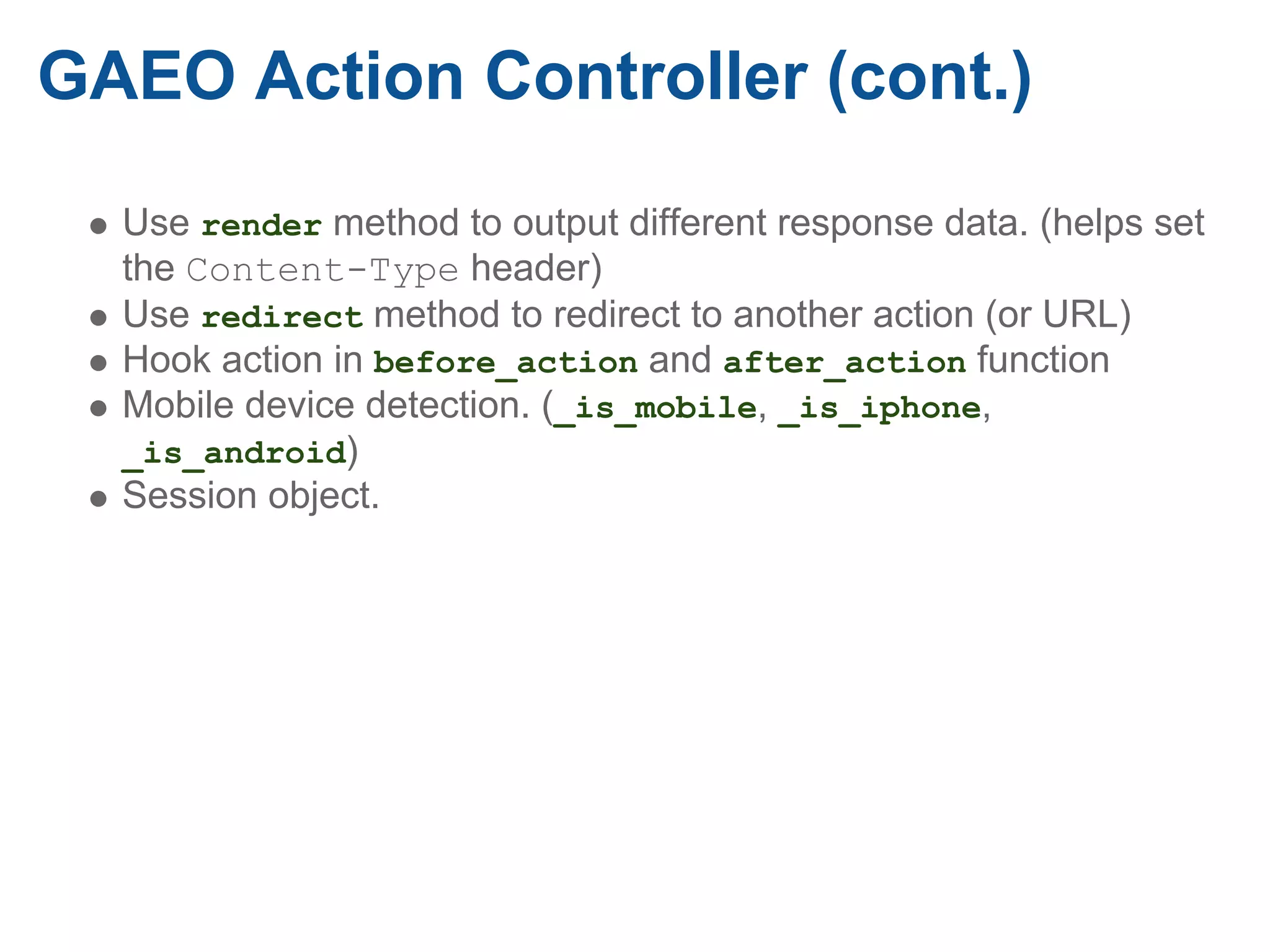 An Introduction to GAEO web framework