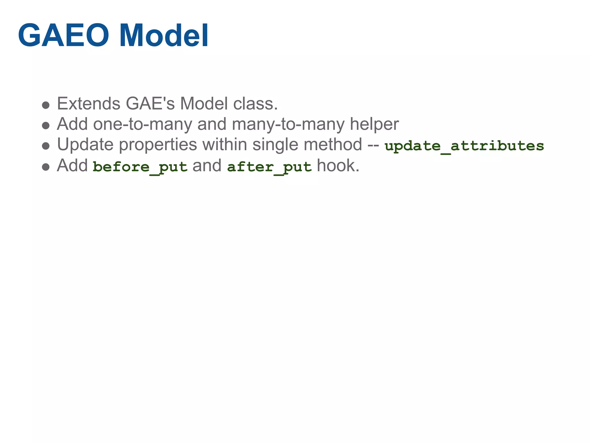 An Introduction to GAEO web framework