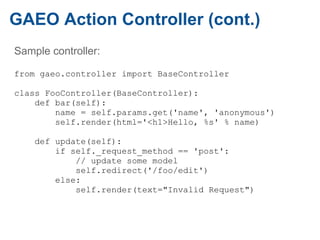 An Introduction to GAEO web framework