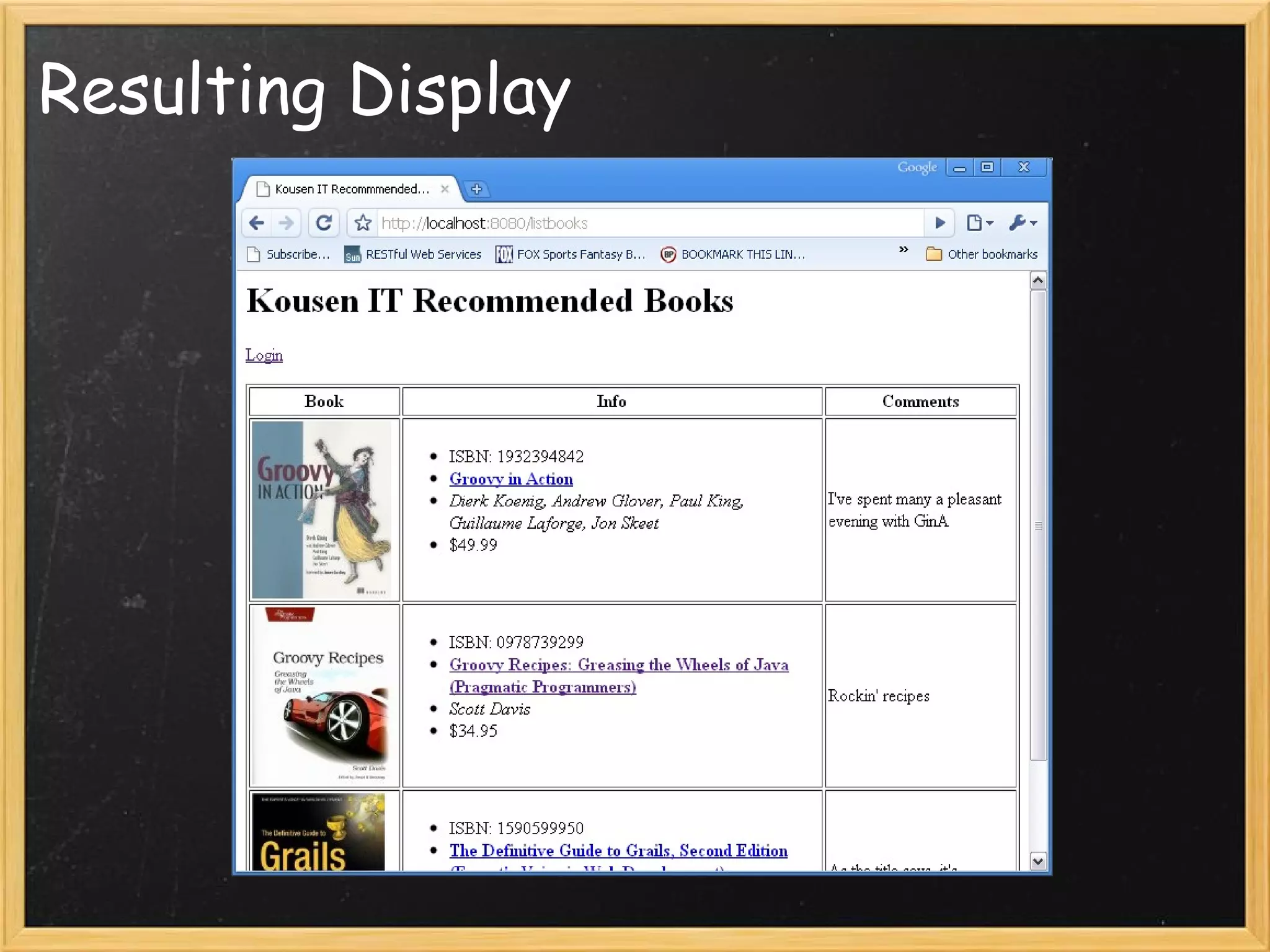 Resulting Display
 
